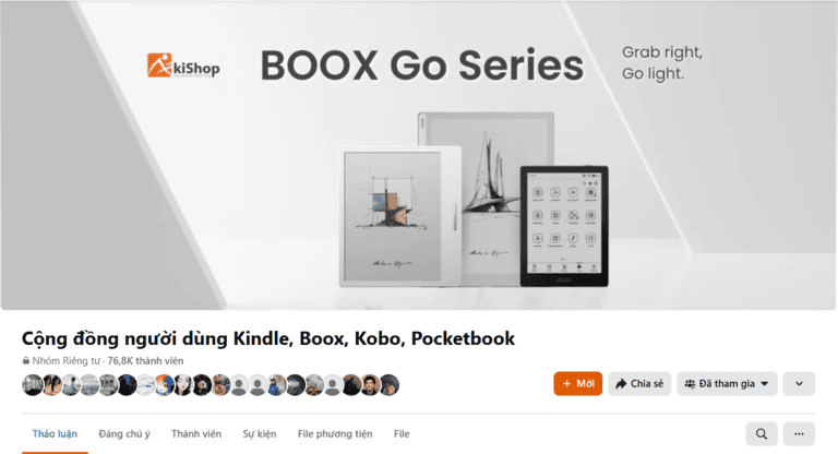 Nhóm Facebook trao đổi, mua bán máy đọc sách uy tín